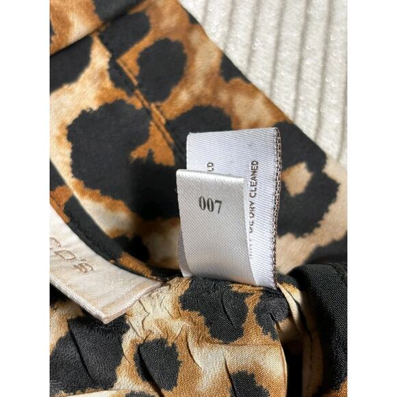 Chico's Button Down Shirt Womens Size 2 US L Animal Print Tan Black Long Sleeve - Picture 5 of 7